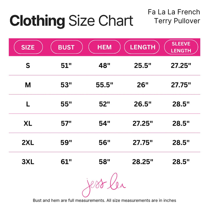 *PREORDER* Merry & Bright Fa La La Pullover - Reg & Curvy