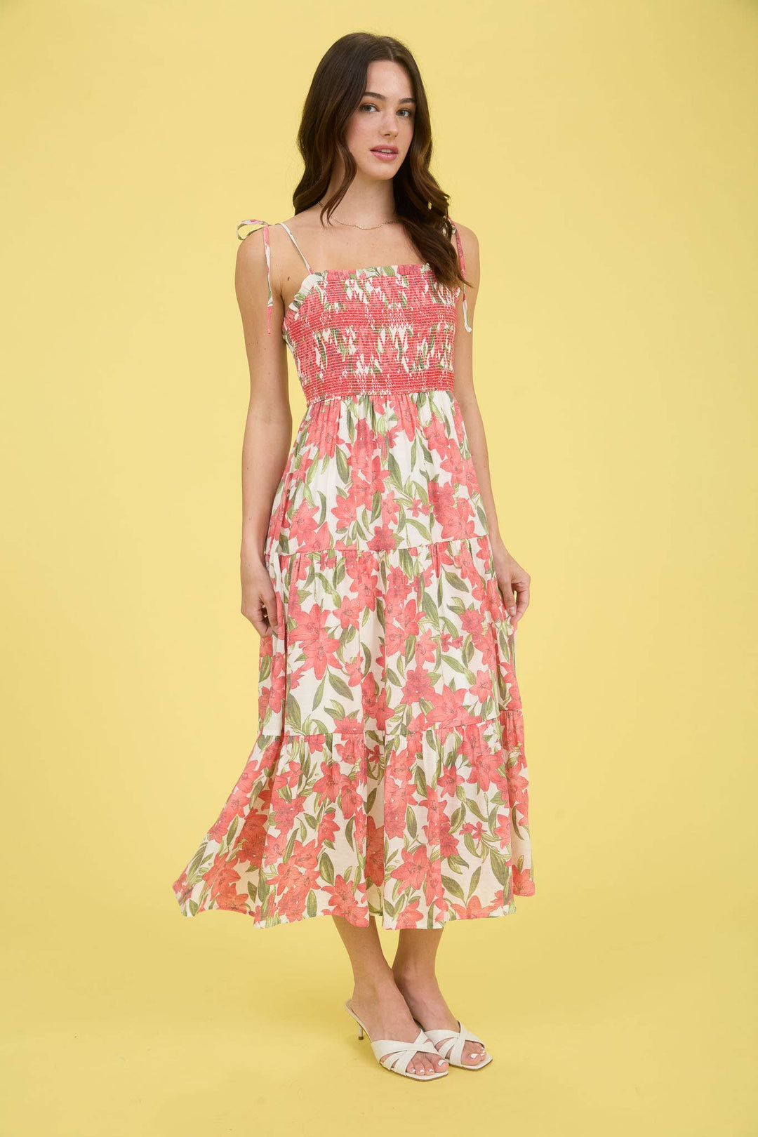 Floral Smocked Midi Dress