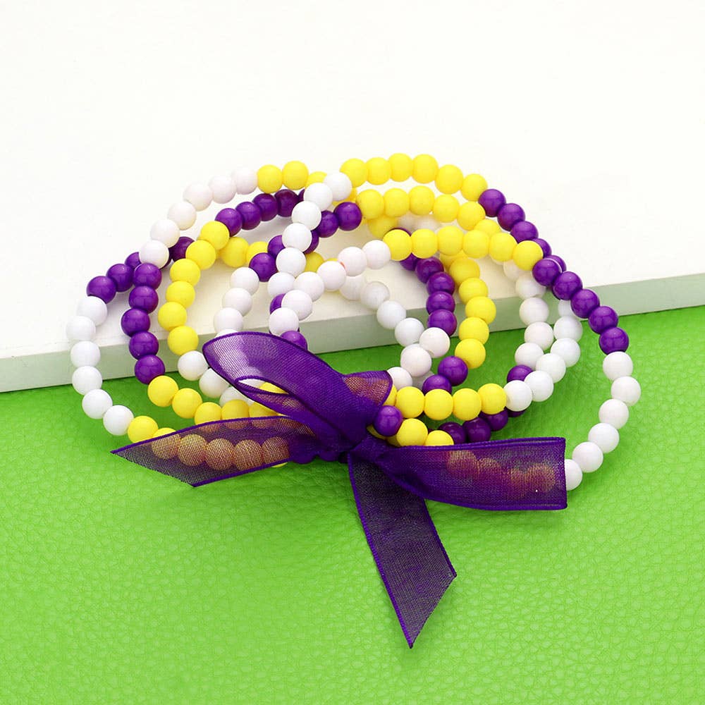 Game Day Beaded Stretch Bracelets