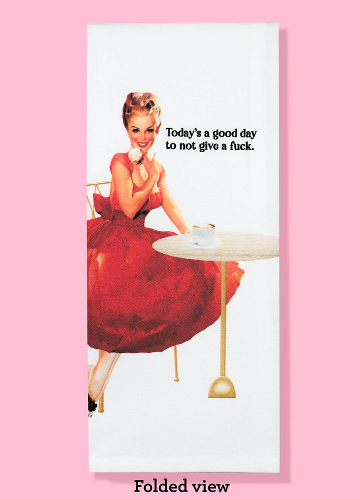 Zero F*cks Given Tea Towel