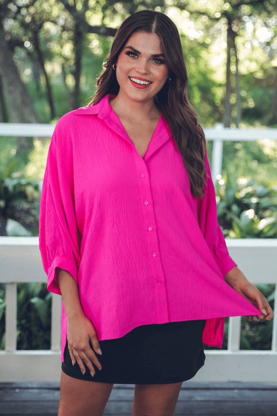 Bold in Pink Button-Up - Reg & Curvy
