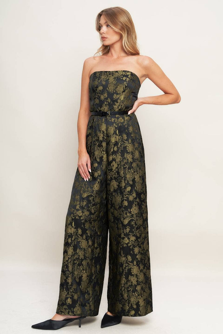Gilded After Hours Jacquard Jumpsuit