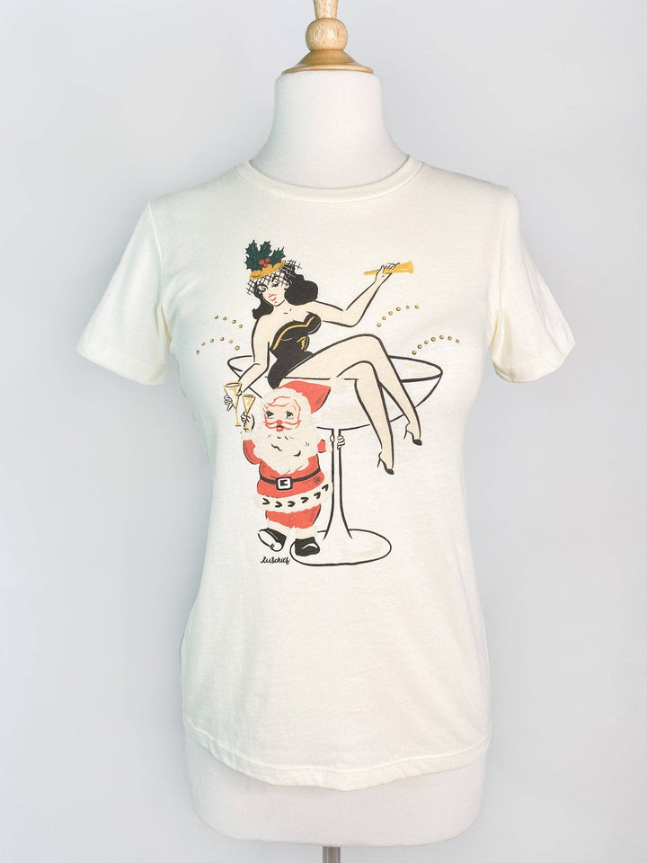 *PREORDER* Santa’s Cocktail Hour Retro Tee - Reg & Curvy