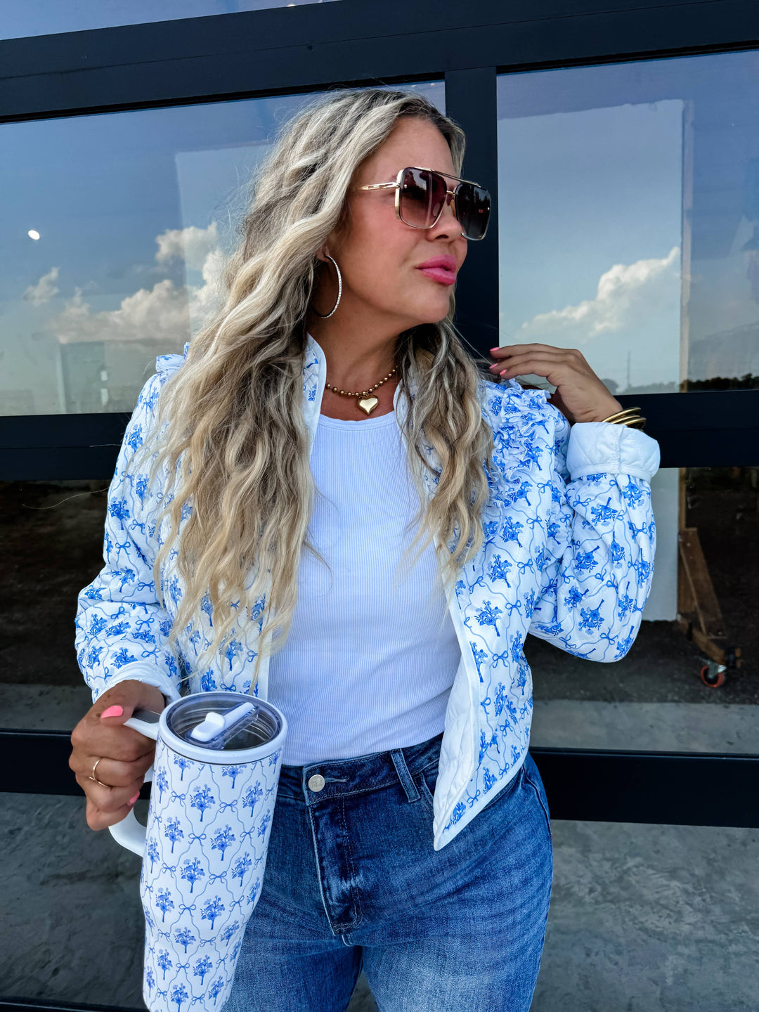 The Blue Bow Beauty Jacket - Curvy