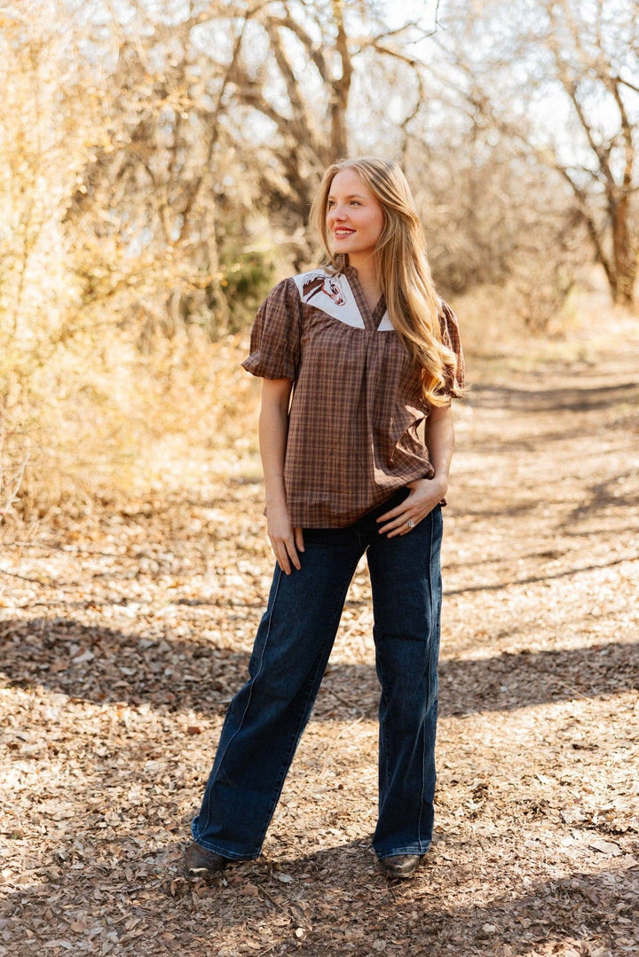 Saddle Up Plaid Top - Reg & Curvy