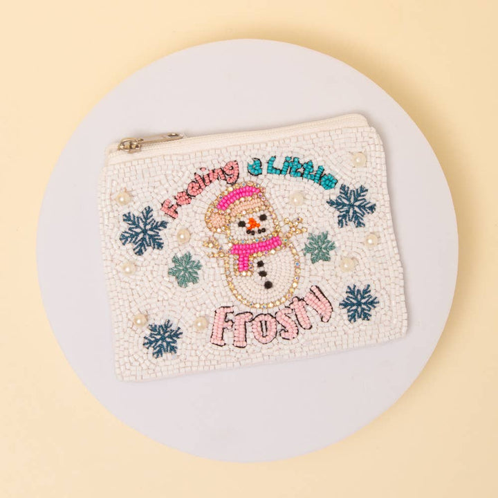 Feeling a Little Frosty Beaded Coin Purse