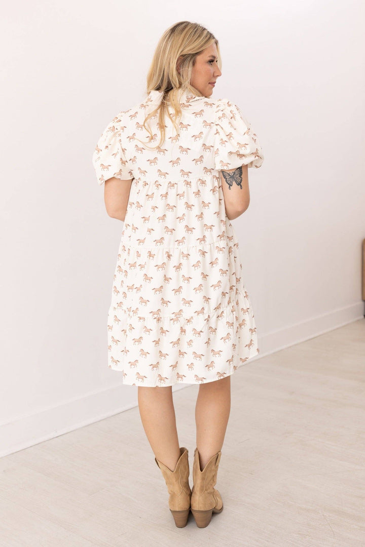 Wild Spirit Button Dress - Curvy