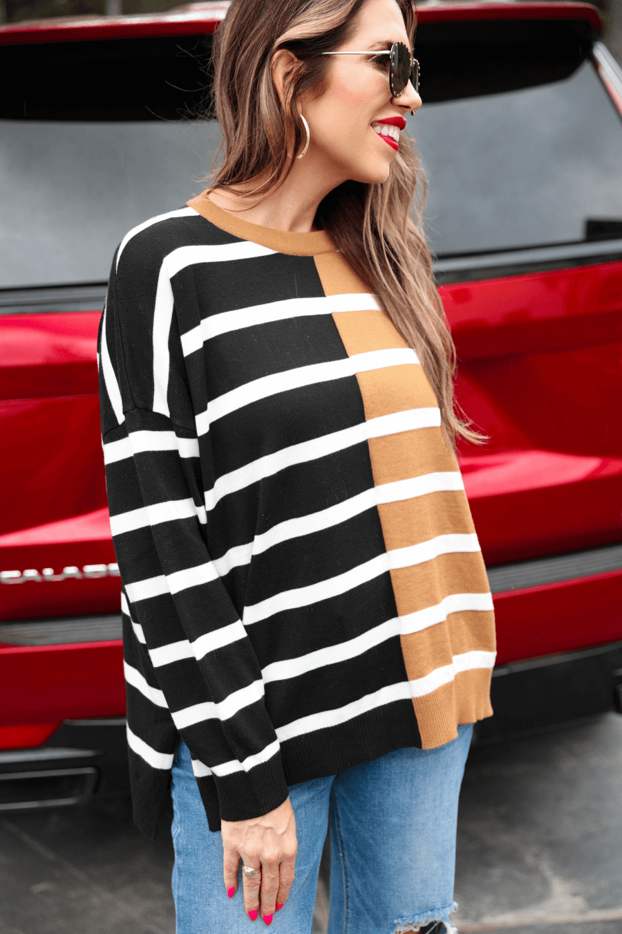 Meadow Lane Striped Sweater - Reg & Curvy