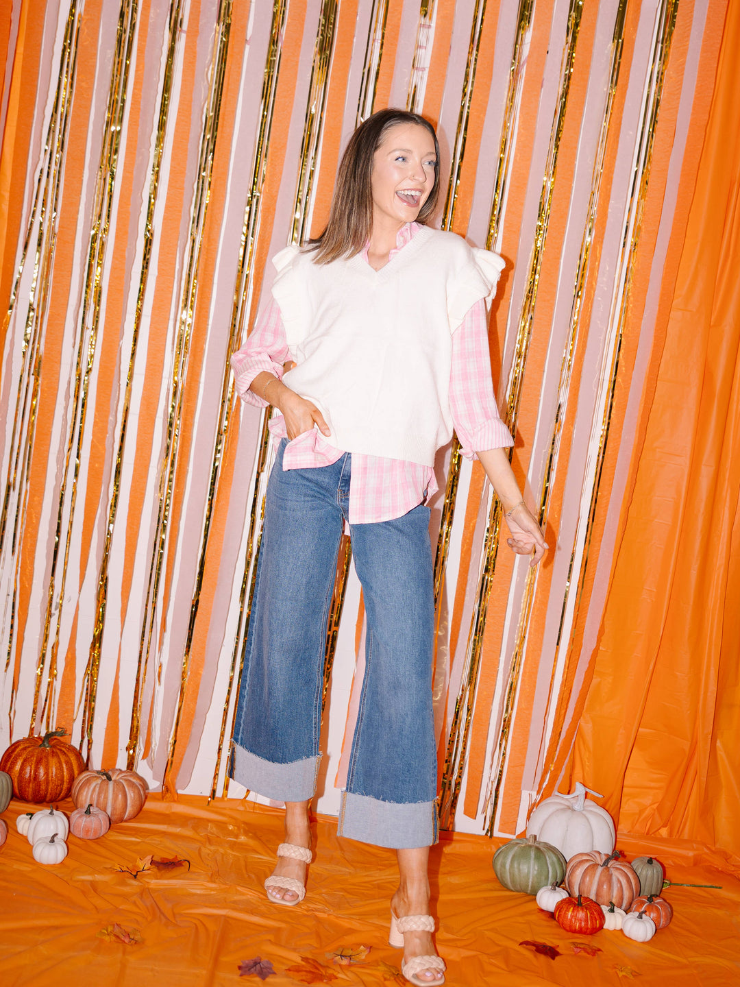 The Ruffle & Ready Sweater Vest - Reg & Curvy