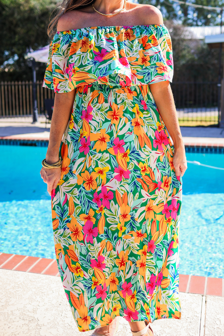 Island Bloom Ruffle Maxi Dress - Reg & Curvy