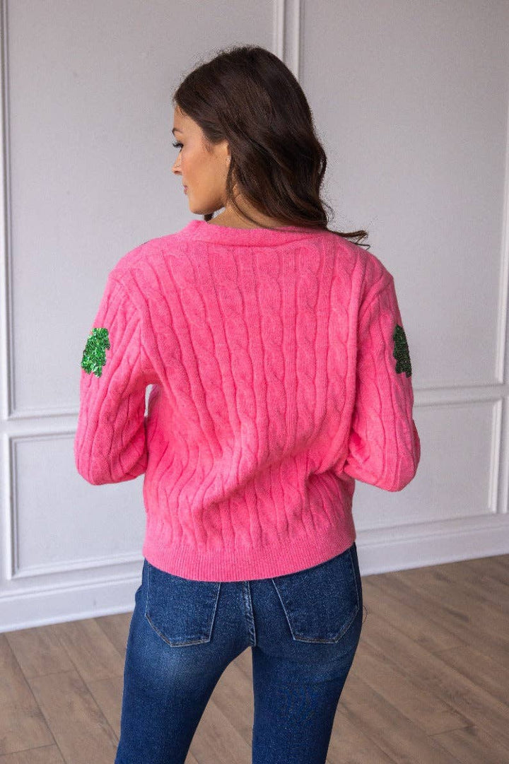 Sequin Evergreen Cardigan - Curvy