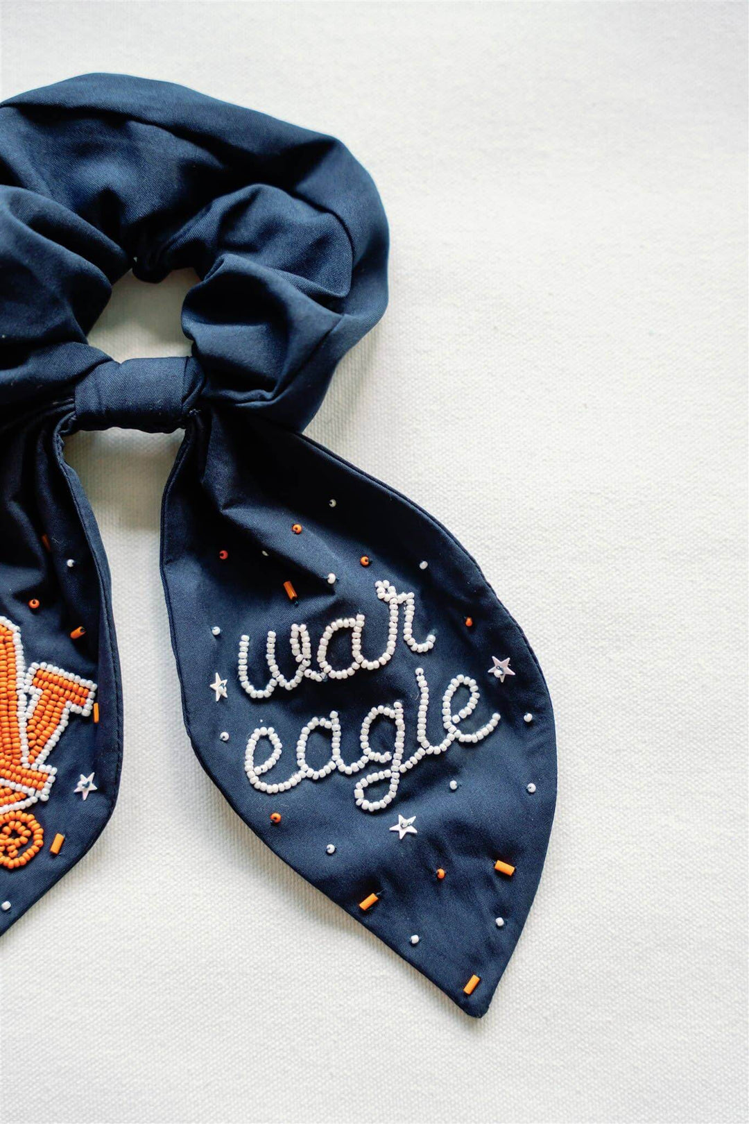 Auburn University Navy Beaded Scrunchie