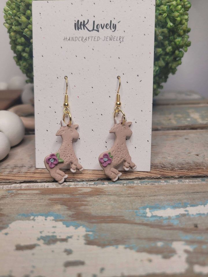 Flower Goat Earrings
