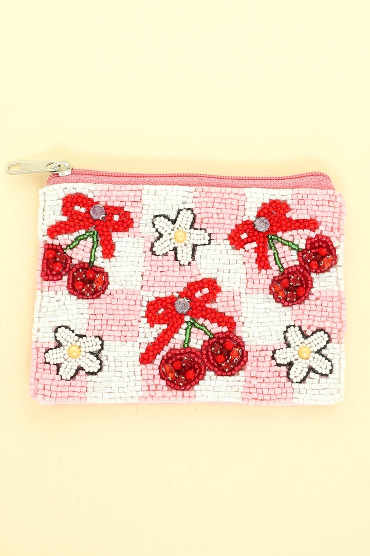 Cherry On Top Beaded Coin Purse
