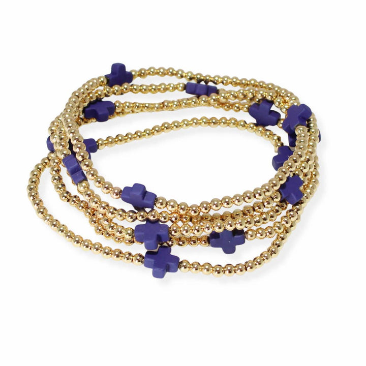 Cross My Heart Beaded Bracelet Set in 3 Colors