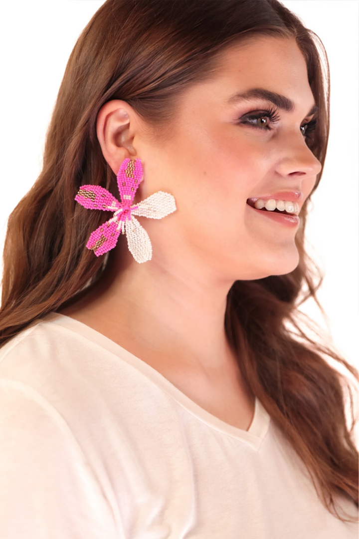 Petal Pop Beaded Statement Earrings