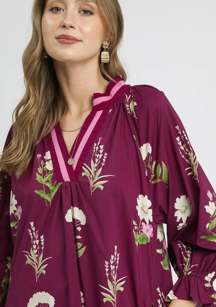 Plum Meadow Embroidered Dress - Reg & Curvy