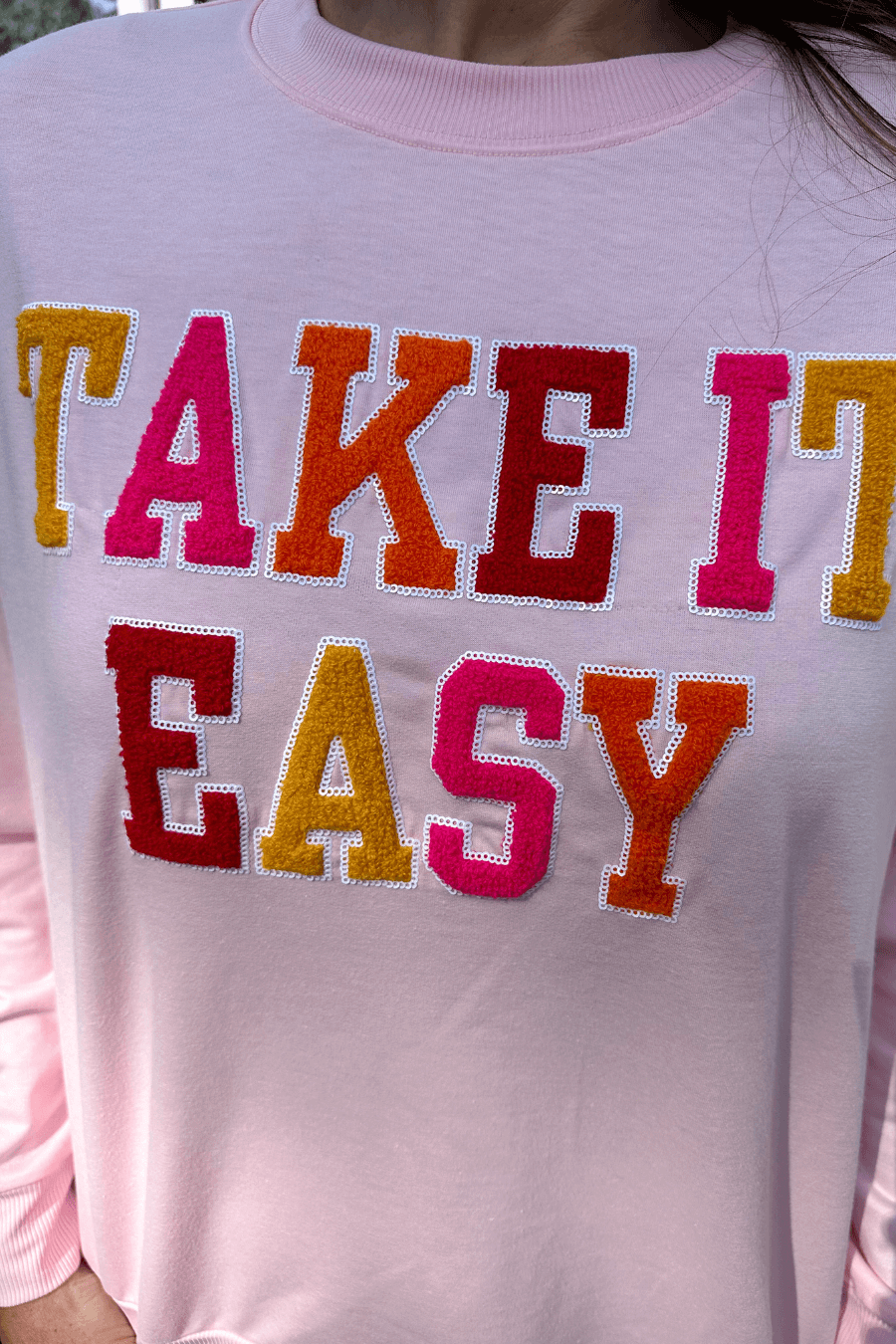 Take It Easy Patch Pullover - Reg & Curvy