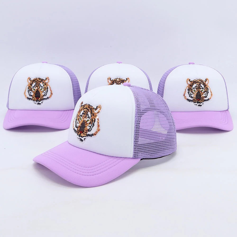 The Sparkle Stripe Tiger Trucker Hat