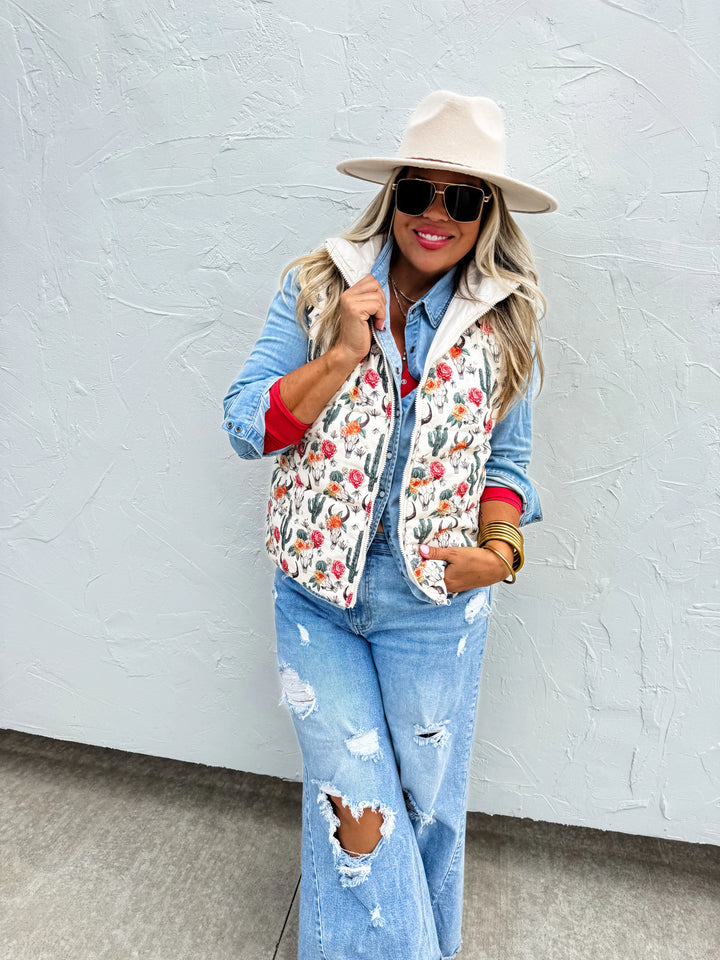 Western Puffer Vest - Curvy
