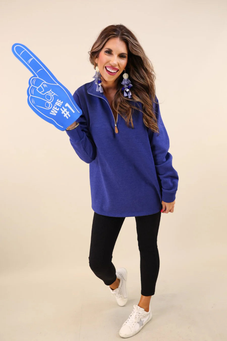 Navy Zip Pullover - Reg & Curvy