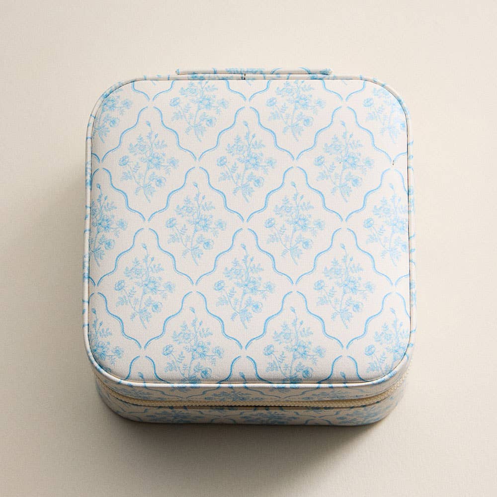 Blue Blossom Jewelry Travel Case