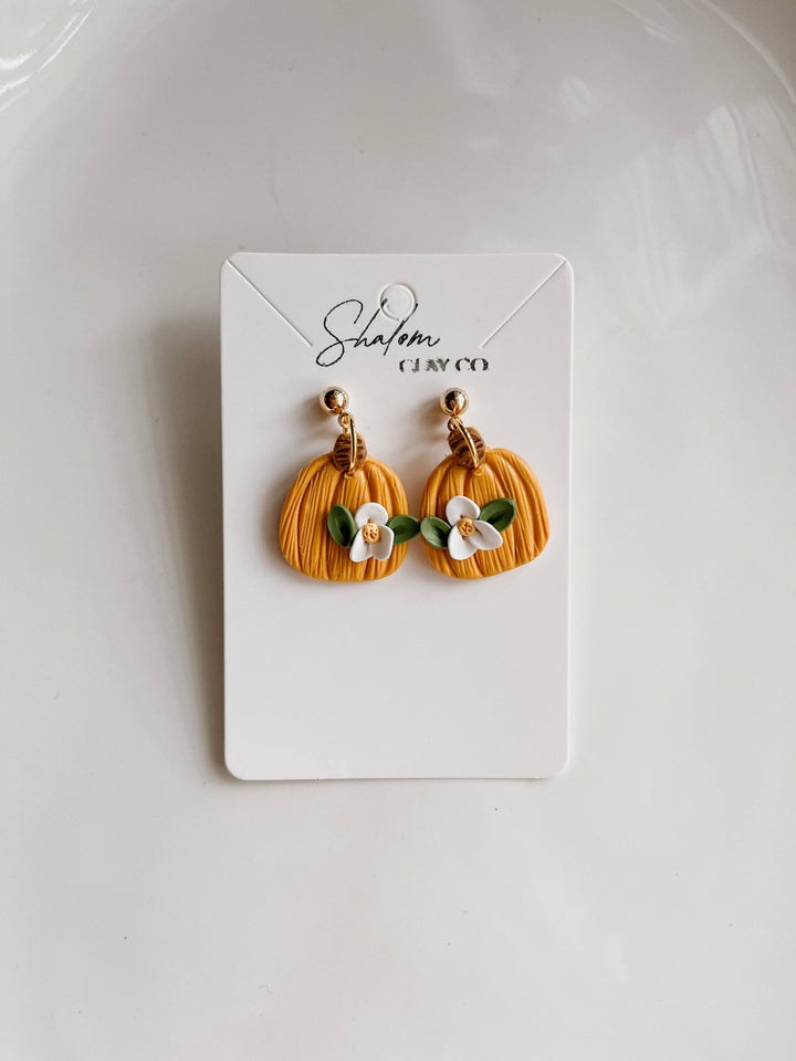Golden Harvest Pumpkin Earrings