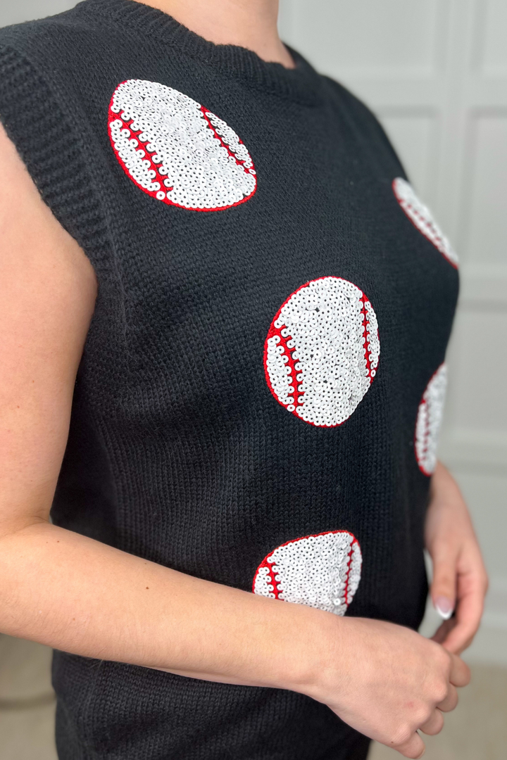 The Home Run Sparkle Sweater Tank - Reg & Curvy