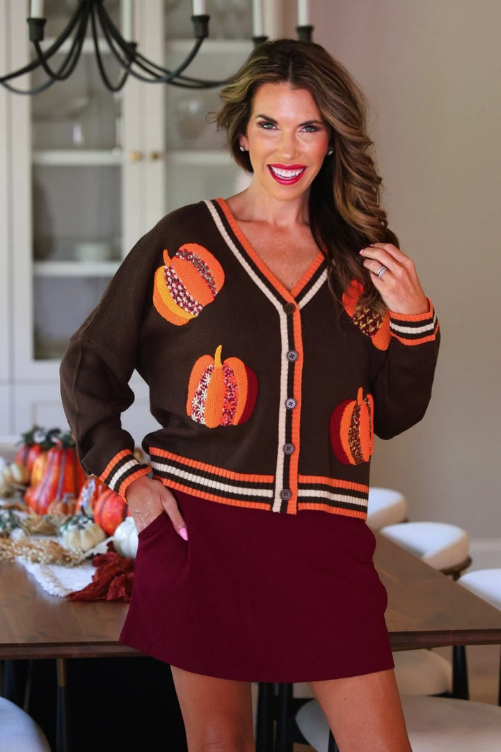 *PREORDER* Pumpkin Charm Cardigan - Reg & Curvy