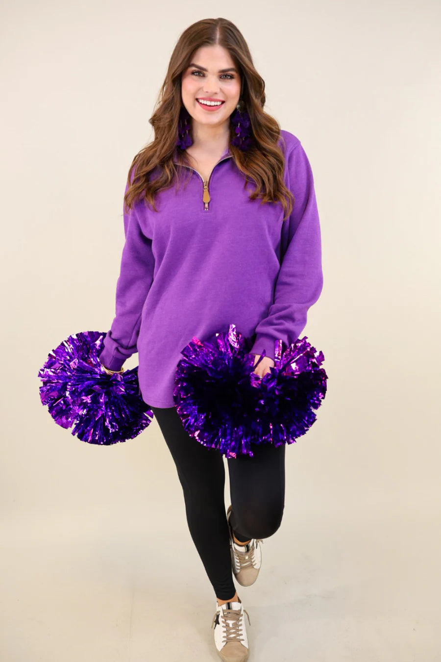 Purple Zip Pullover - Reg & Curvy