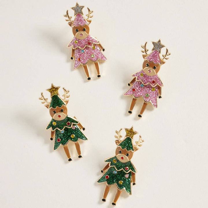 Reindeer Tinsel Trotters Earrings - 2 Colors