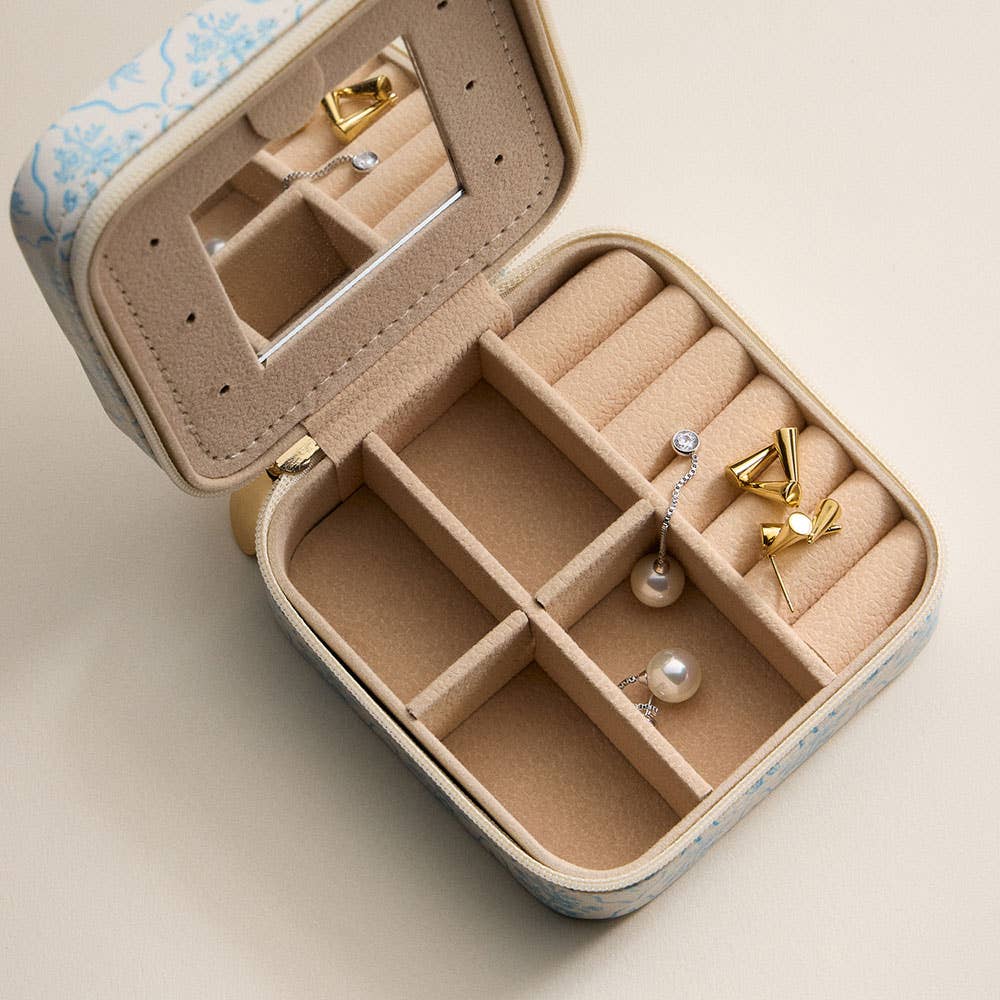 Blue Blossom Jewelry Travel Case