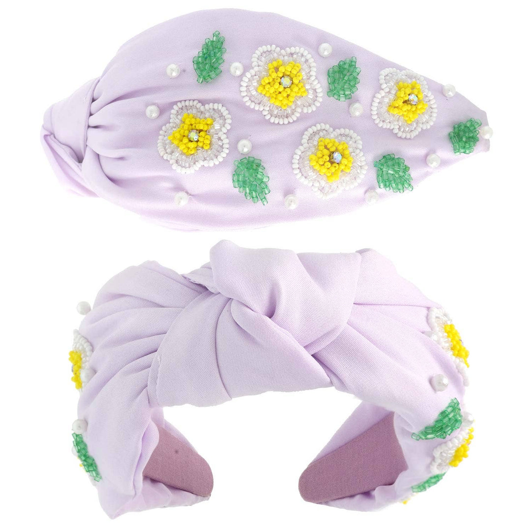 Lavender Bloom Beaded Headband