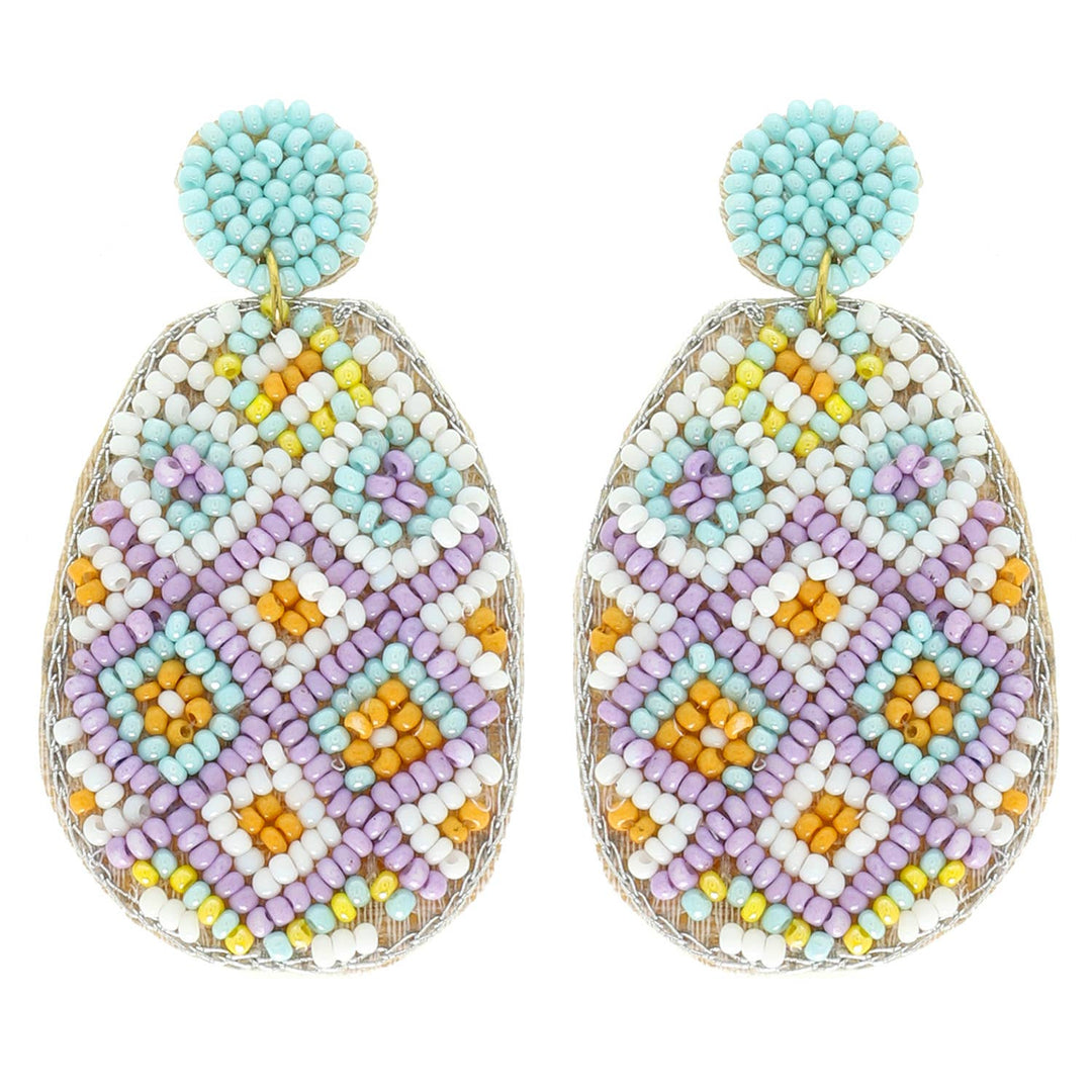 Mint Mosaic Easter Egg Earrings