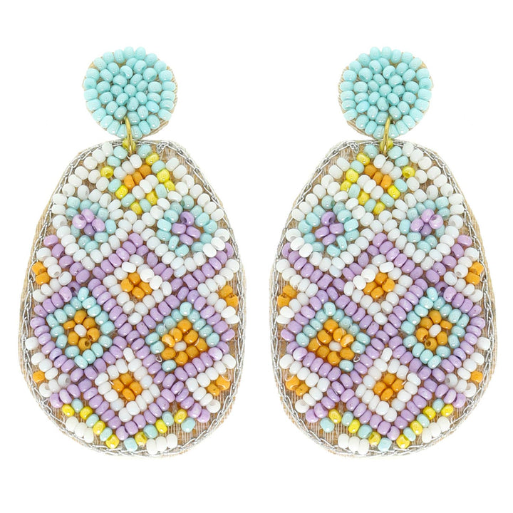 Mint Mosaic Easter Egg Earrings