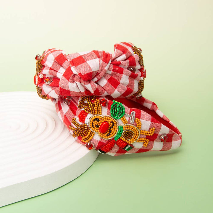 Reindeer Games Gingham Headband