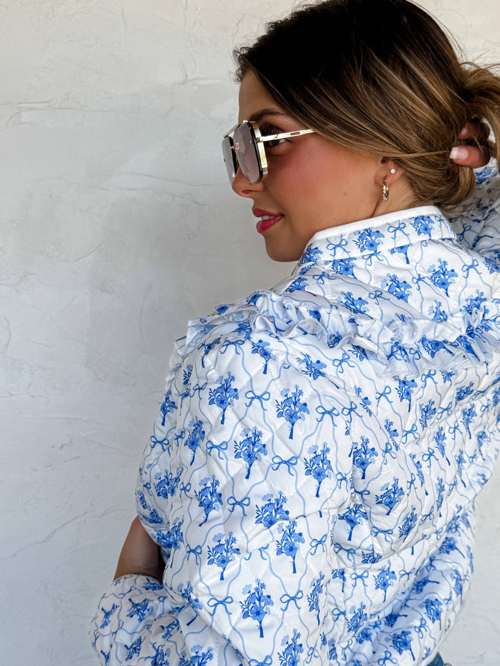 The Blue Bow Beauty Jacket - Curvy