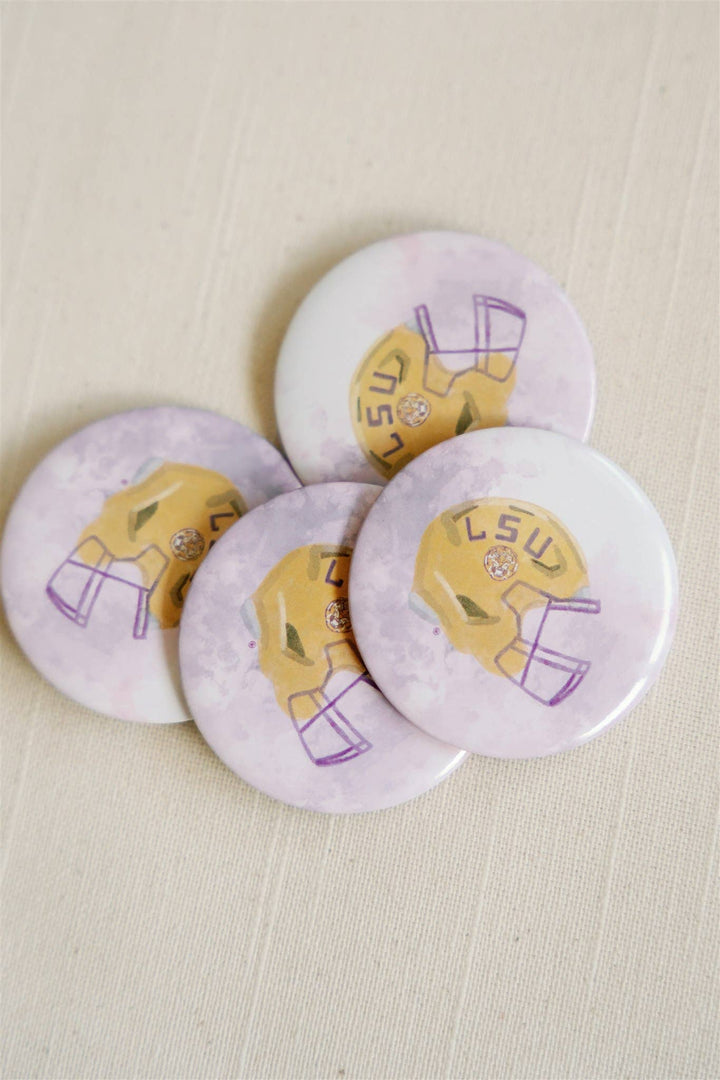Lsu Number Buttons LSU Helmet Game Day Button - Officially Licensed