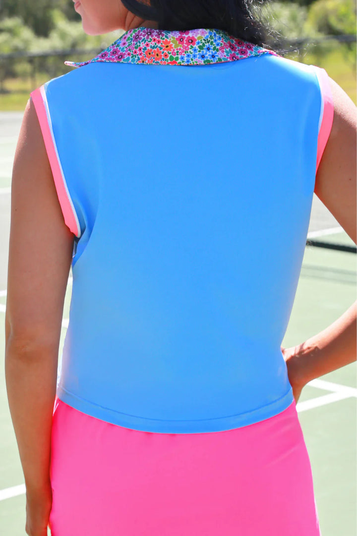 *PREORDER* Courtside in Bloom Polo Tank - Reg & Curvy