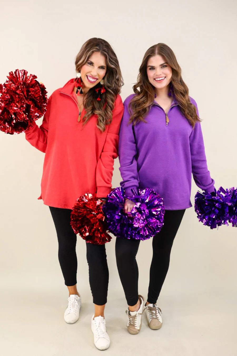 Red Zip Pullover - Reg & Curvy