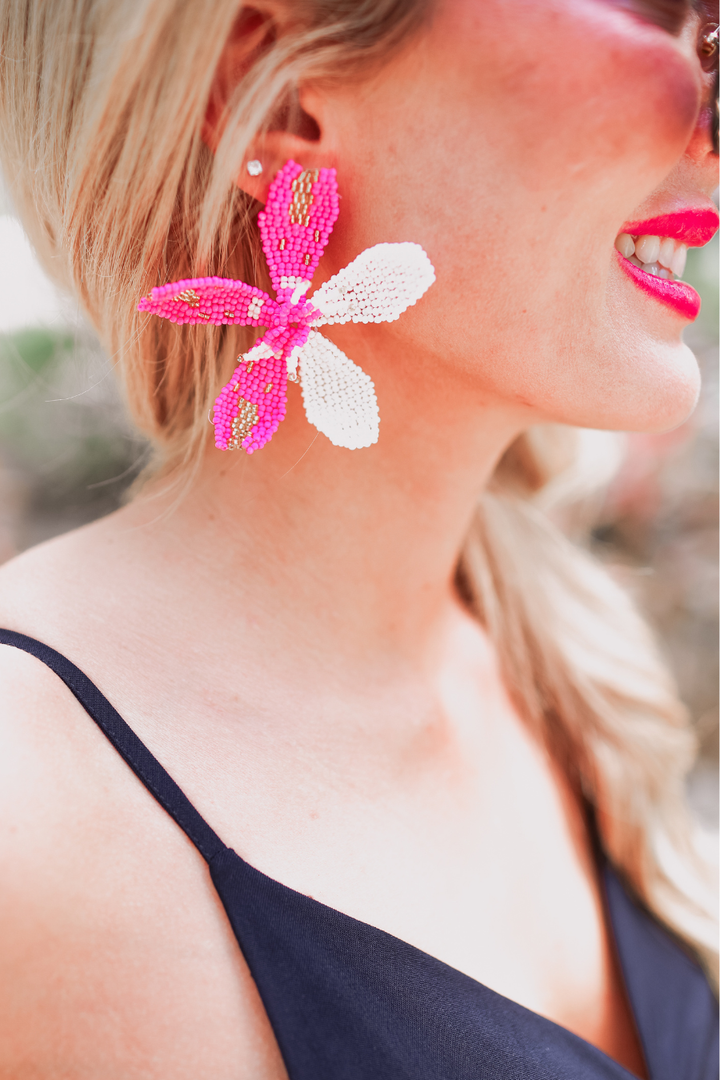 Petal Pop Beaded Statement Earrings