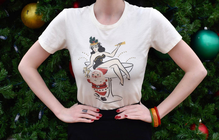 *PREORDER* Santa’s Cocktail Hour Retro Tee - Reg & Curvy
