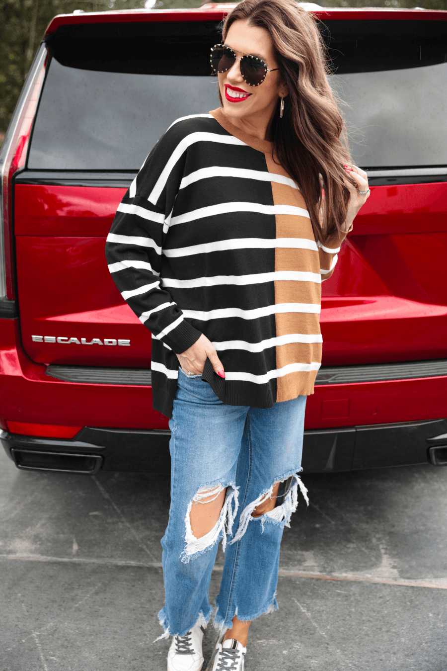 Meadow Lane Striped Sweater - Reg & Curvy