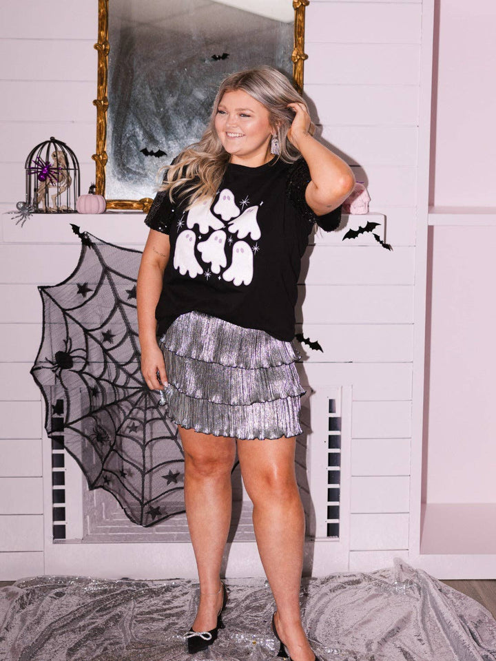 Silver Spark Ruffle Skort - Reg & Curvy