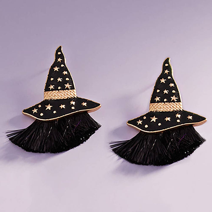 Spellbound Fringe Witch Hat Earrings