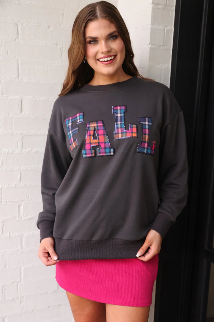 *PREORDER* Cozy Plaid Sparkle Pullover - Reg & Curvy
