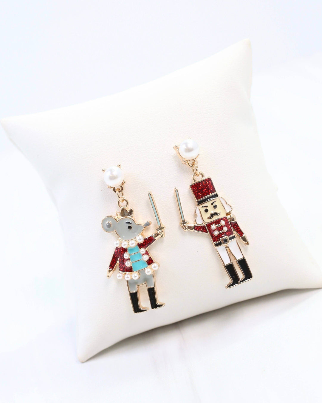 Nutcracker & Mouse King Earrings in Red
