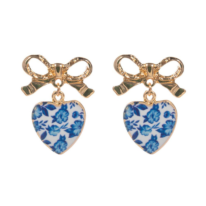 Blue Blossom Bow Earrings