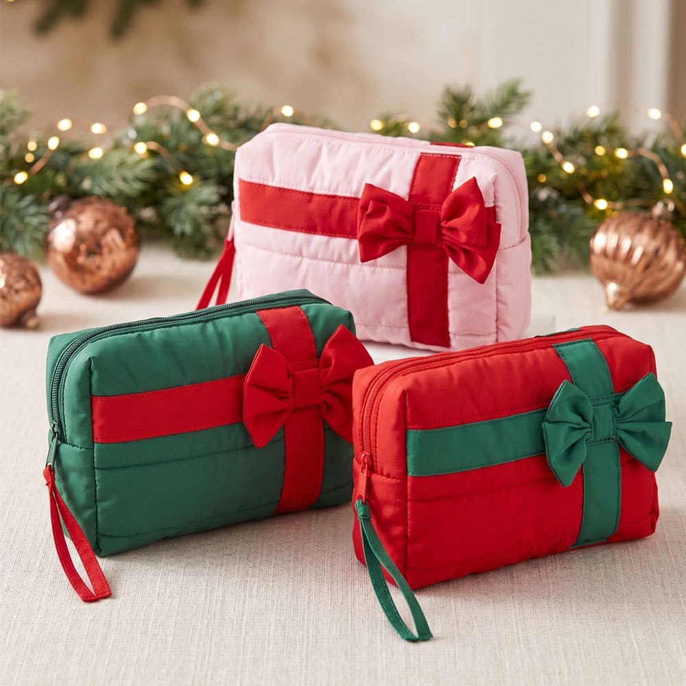 Wrapped With Love Quilted Cosmetic Bag