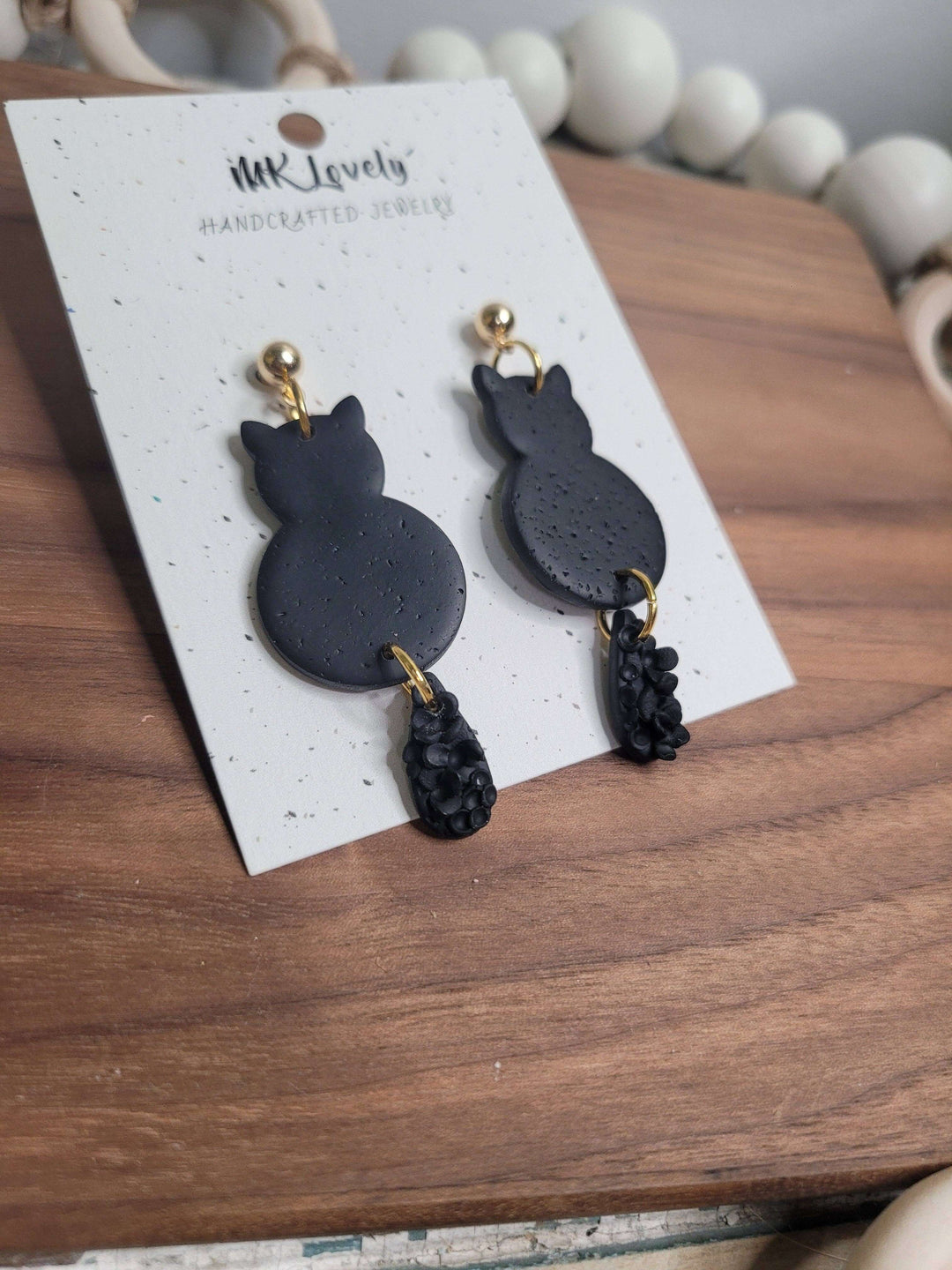 Midnight Bloom Cat Earrings